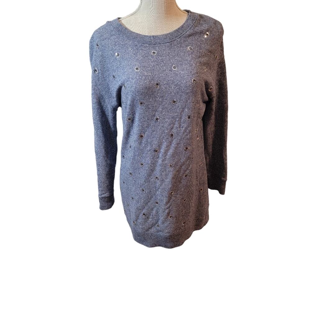Victoria's Secret Marled Blue Long Sleeve Sweatshirt Dress Size XS Bling
